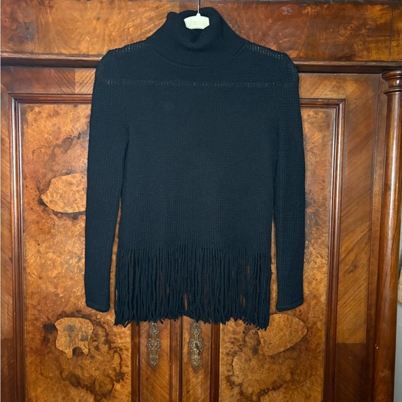 GUC Zimmermann- Wool and Cashmere Blend Fringe Turtleneck Sweater. Size US 2P - Picture 1 of 8